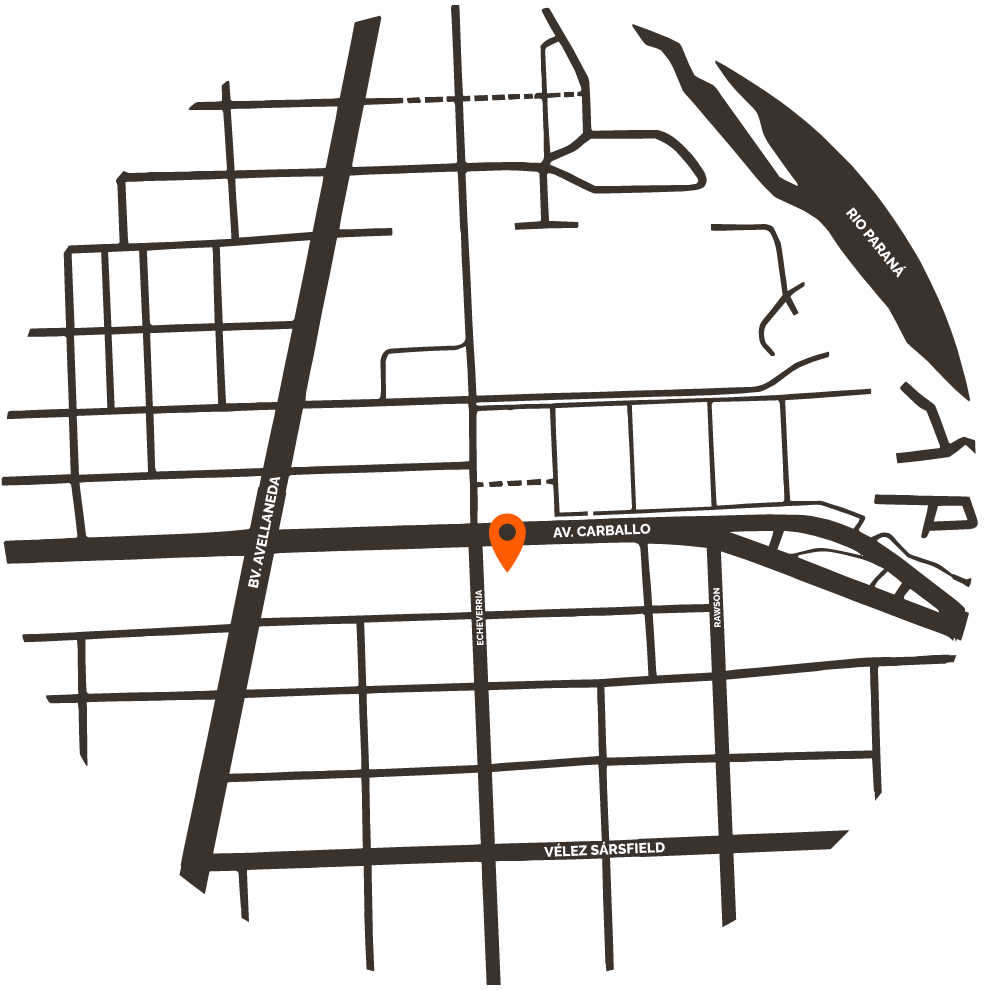 Ubicación del Edificio Bávaro en Av. Carballo 599, Puerto Norte, Rosario.