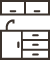 Icono de cocinas: muebles a medida, mesadas de granito y grifería monocomando.